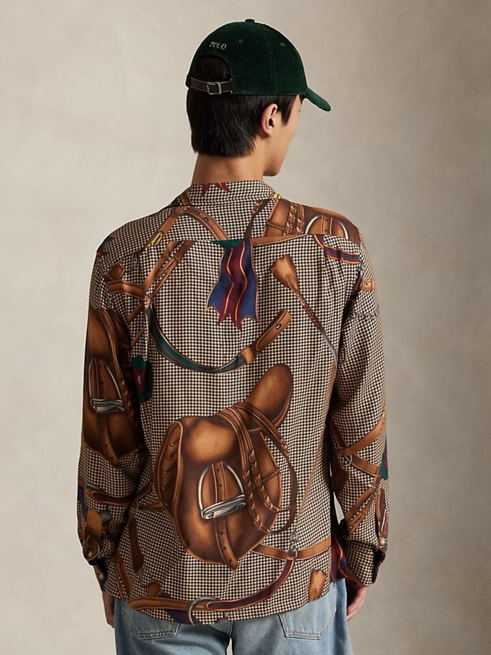 Vintage Polo Ralph Lauren Equestrian Saddle-Print Button-Down Shirt Men’s Medium